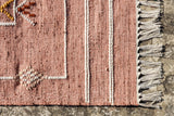 Pink kilim rug pattern detail