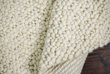 Ivory chunky rug flat lay full view