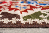 Kilim rug shown at full size on outdoor decking