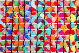 Rainbow rug texture close-up