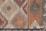 Tribal jute rug shown at full size on wood flooring