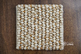 Wool jute pebble rug colour and texture detail