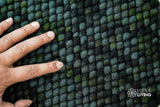 Moss green wool rug size reference