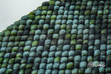 Close-up of felted thick pile wool texture in green