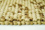 Coffee beige wool rug full view from above