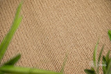 Tan beige wool rug styled in a living room