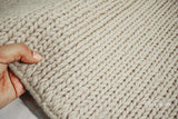 Ivory wool rug full view from above