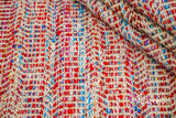 Multi blend red chevron wool rug, flat lay view