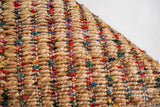 Multicolour jute rug corner detail