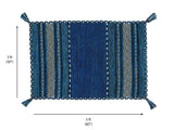 Colour detail of blue kilim rug