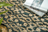 Full-length overhead view of jute diamond twill rug