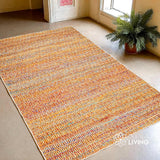 Multi blend orange flatweave rug corner detail