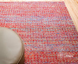 Multi blend red wool rug, flat lay view