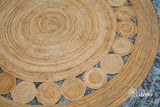 Round jute rug weave detail