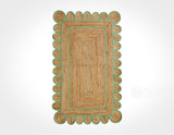 Pistachio green jute runner styled in a hallway setting