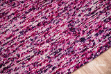 Purple wool rug full view from above