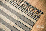 Close-up of flatweave stripe texture