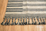 Striped rug weave close-up