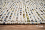 Wool rug corner view showing color combination