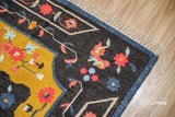 Multicolor wool rug styled in hallway