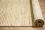 Close-up of chunky braid texture on wool jute rug