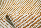 Handwoven Natural Ivory Striped Pebble weave Chunky Wool Jute Rug - Scandinavian Sustainable Modern Decor, Custom made in all sizes