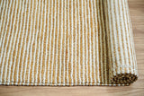 Handwoven Natural Ivory Striped Pebble weave Chunky Wool Jute Rug - Scandinavian Sustainable Modern Decor, Custom made in all sizes