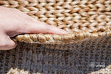 Jute rug weave pattern close-up
