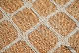 Jute rug shown at full size on wood flooring