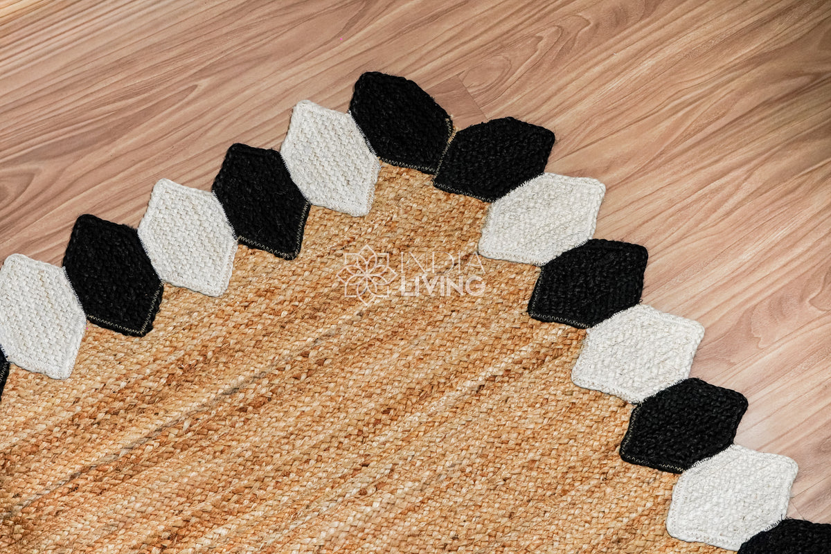 Close-up of hand-braided jute texture