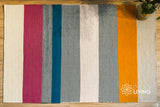 Multicolour Striped Wool Rug, Handwoven