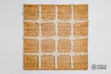 Jute check rug styled in a living room