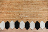Detail of black and white border on jute runner