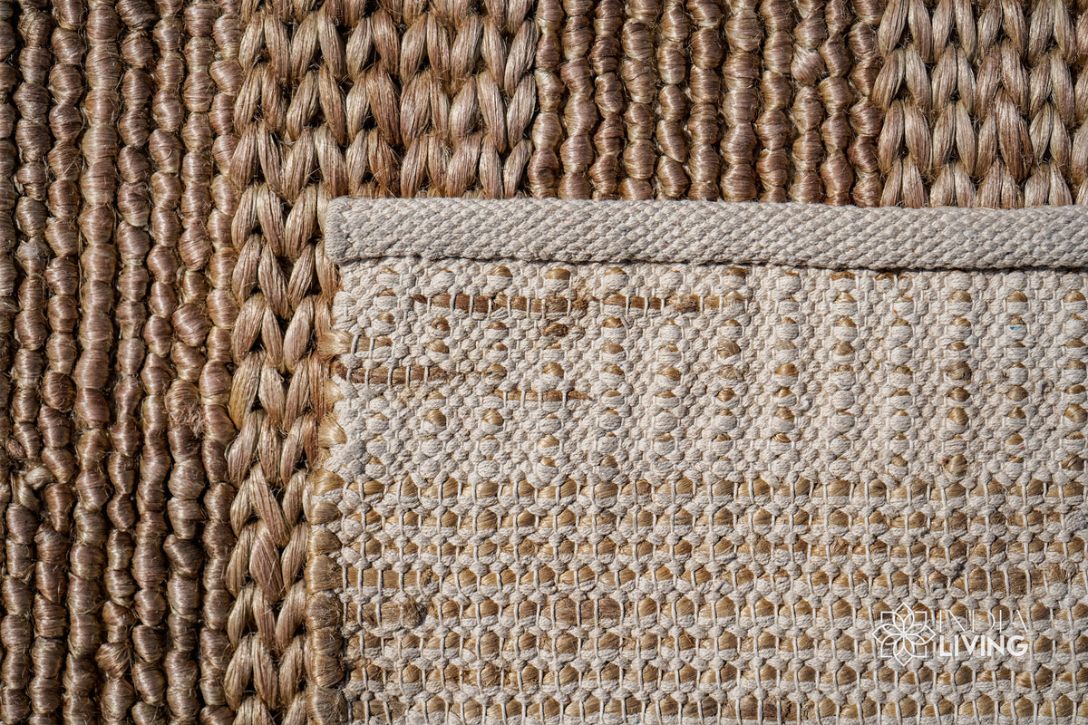 Jute cotton rug shown at full size on wood flooring