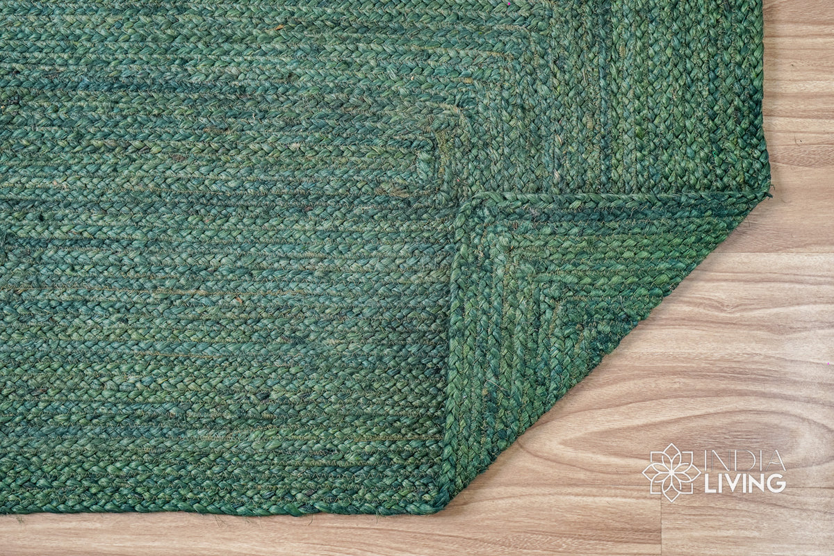 Jute rug placed in a hallway runner layout