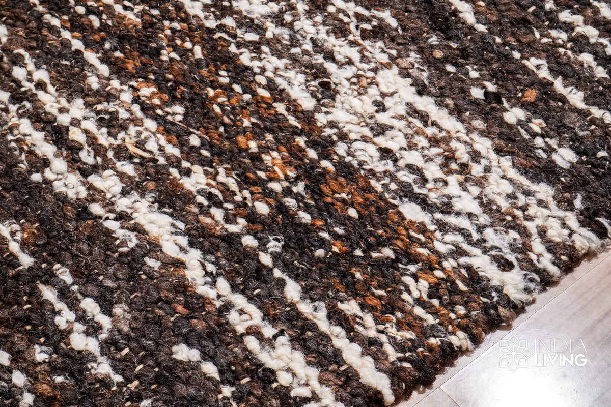 Multicolour rug texture close-up under natural light