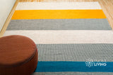 Striped wool rug corner detail