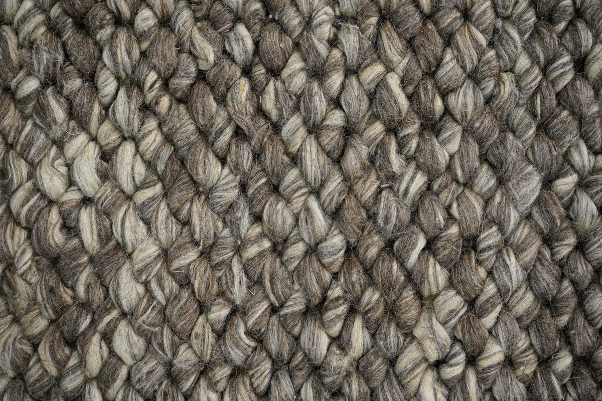 Brown Cashew Loops — close-up of the weave, pile and edge finish, emphasizing the rounded wool loops