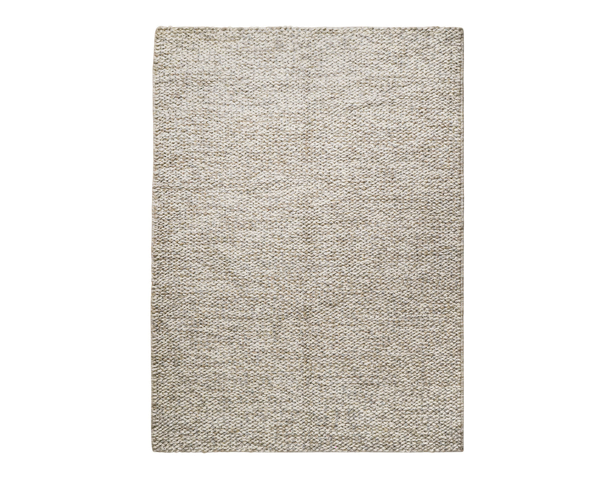 Gray Cashew Loops — wool rug shown as a full rectangle on a white background