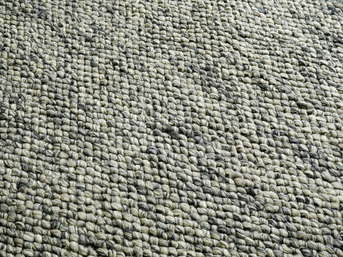 Cashew Loops — Wool rug with closely spaced gray loops viewed from above