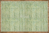 Cashew Loop — the whole Green Wool rug shown on the floor