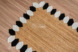 Jute braided runner shown at full size on wood flooring