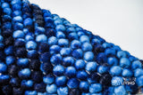 Space dye wool rug styled in a living room