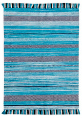 Rug corner detail showing braided tassel