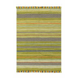 Green kilim rug in natural light