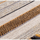 Close-up of cotton chenille texture on ivory rug