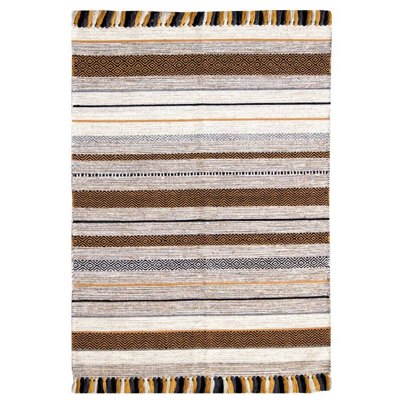 Indian Ivory Kilim Rug, Handmade Rug, Bohemian Decor rug, Flat weave , Vintage Antique rug, Moroccan Concept, Living Room rug,Bedroom rug