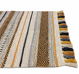 Ivory kilim rug styled with neutral home decor