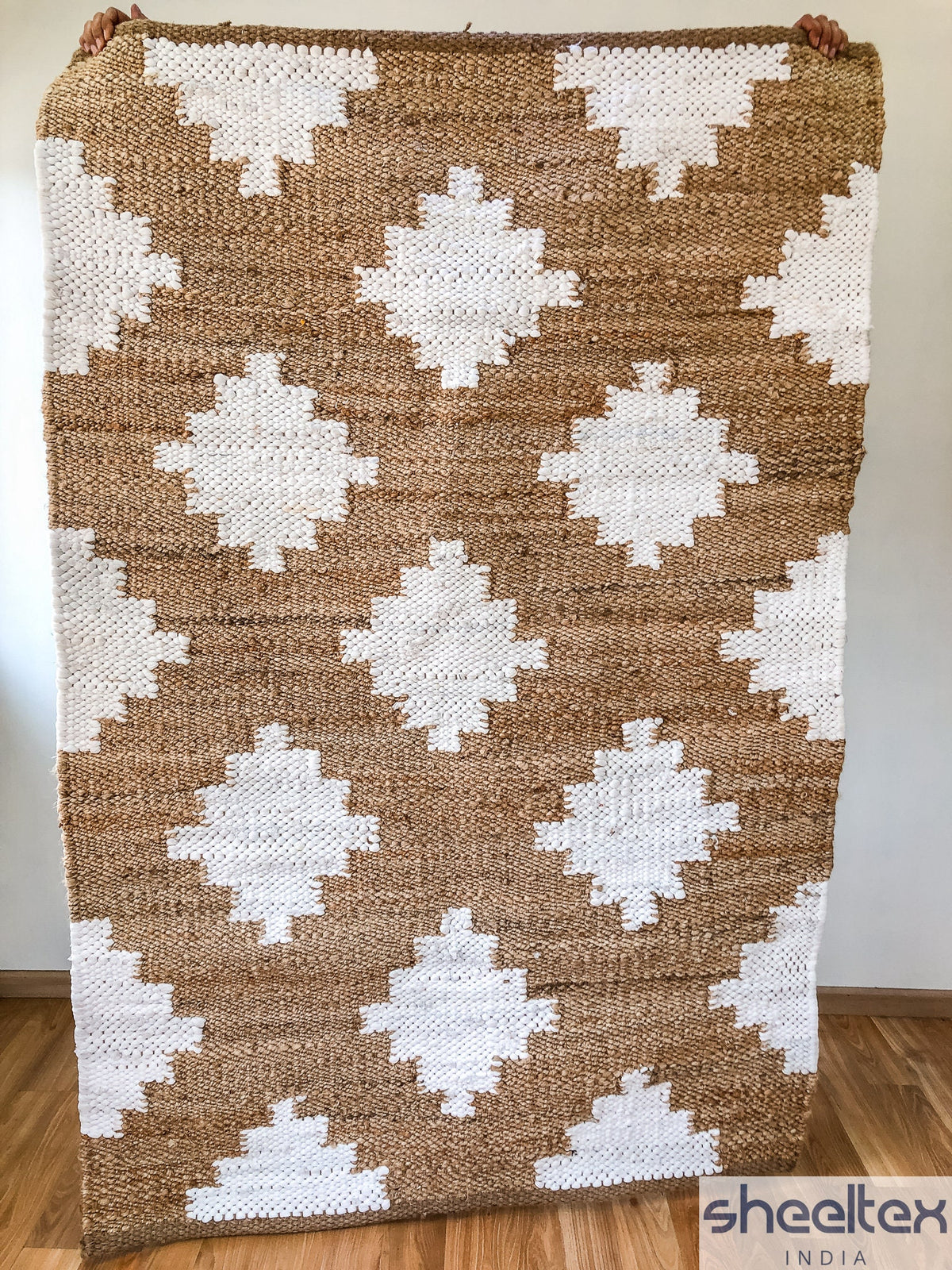 Close-up of the natural jute diamond weave
