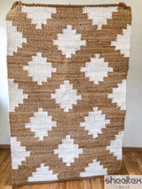 Close-up of the natural jute diamond weave